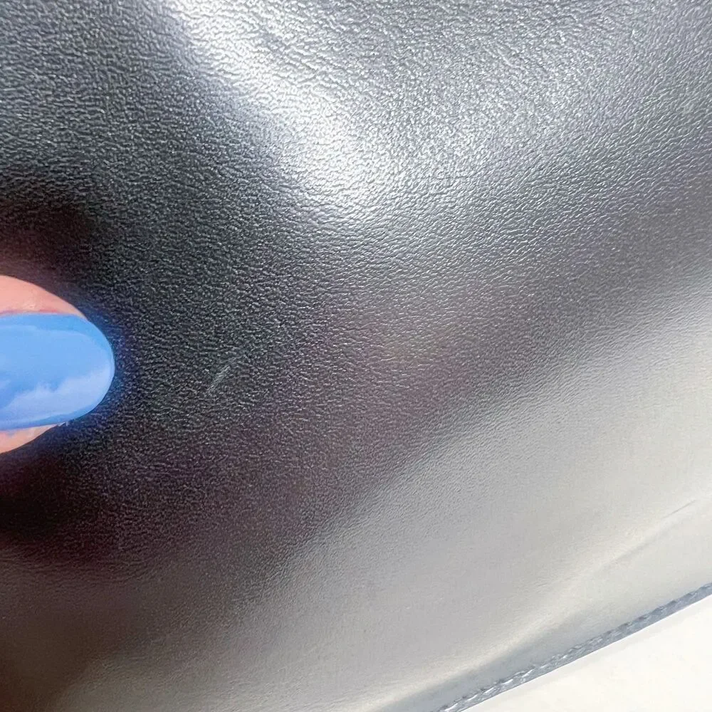 Vintage Mondani Black Leather Shoulder Bag Structured Laser Cut Purse - Picture 10 of 11